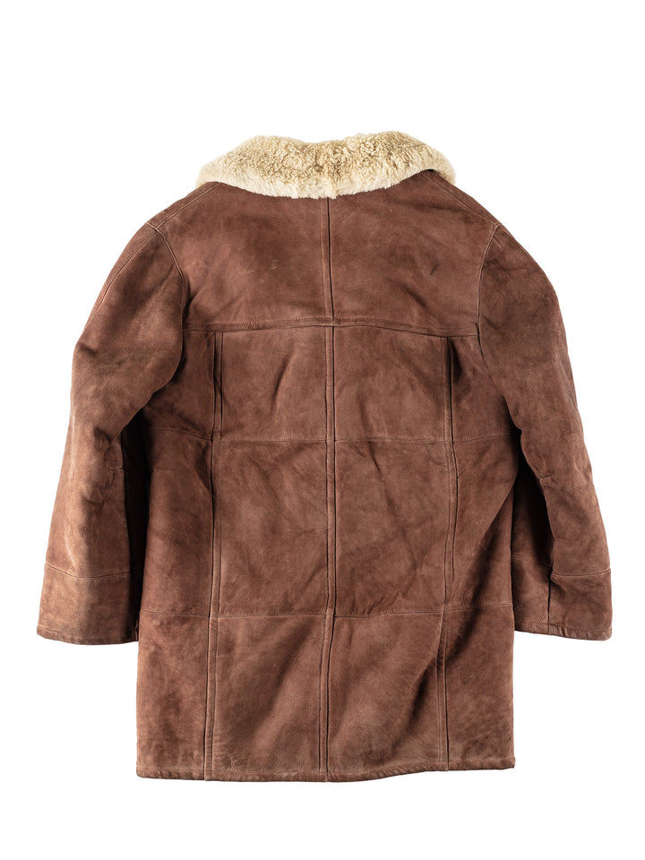Vintage 80's Men Sheepskin Coat in BrownVN140