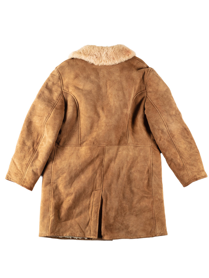 Vintage 80's Men Sheepskin Coat in BrownVN148
