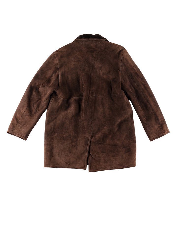 Vintage 80's Men Sheepskin Coat in BrownVN380