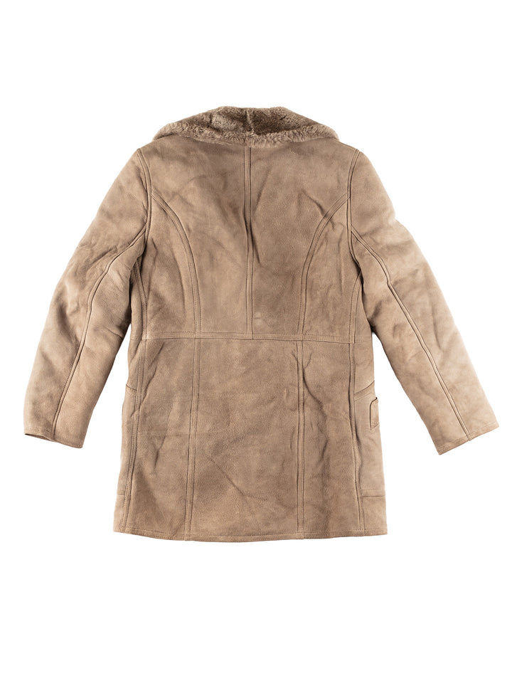 Vintage 80's Men Sheepskin Coat in GrayVN223