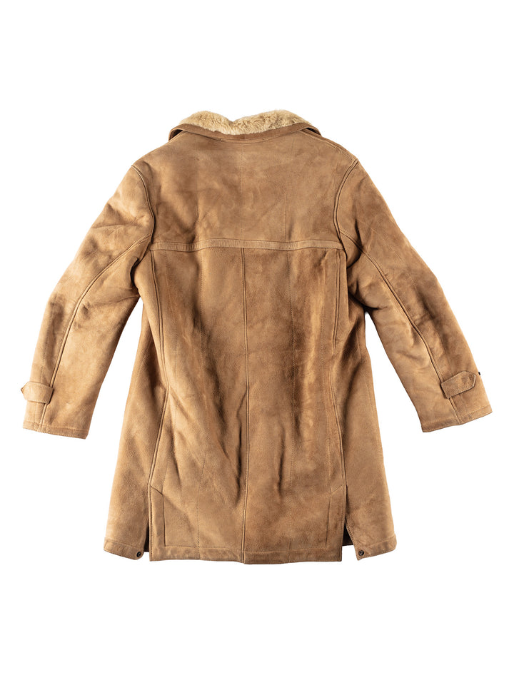 Vintage 80's Men Sheepskin Coat in BrownVN392