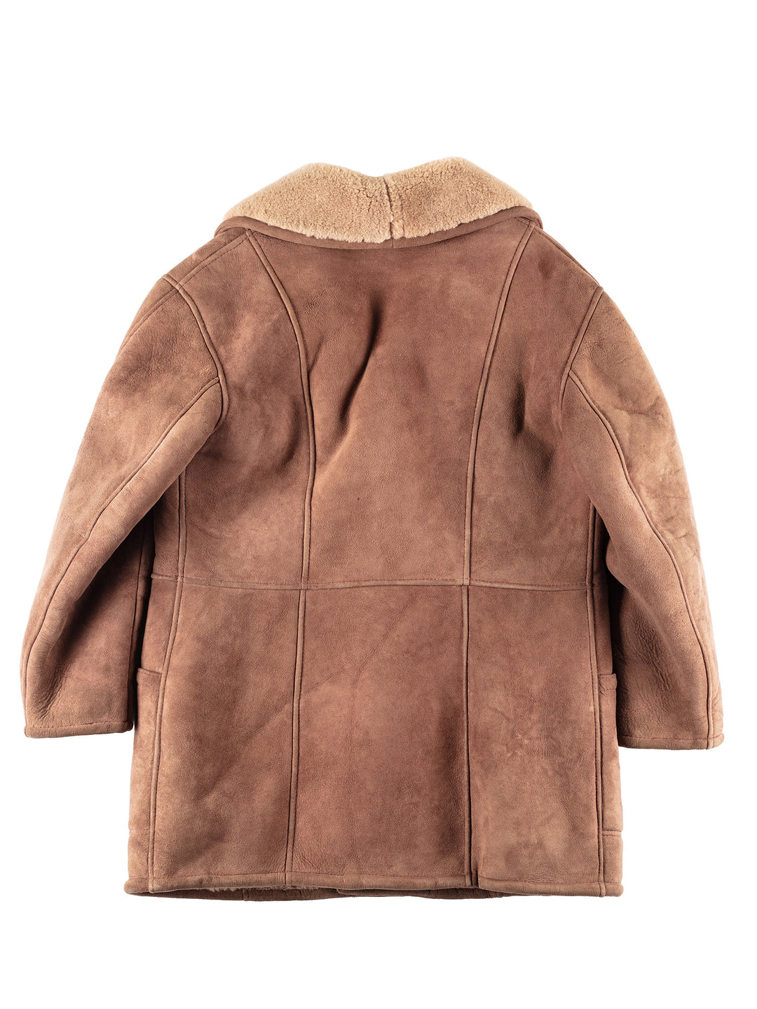 Vintage 80's Men Sheepskin Coat in Brown