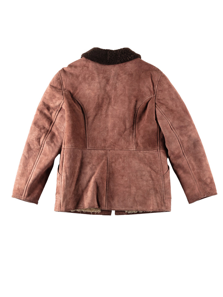 Vintage 90's Men Sheepskin Jacket in RedVN165