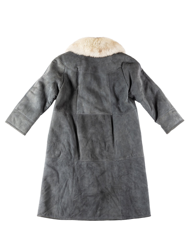 Vintage 70's Women Sheepskin Coat in GrayMN184