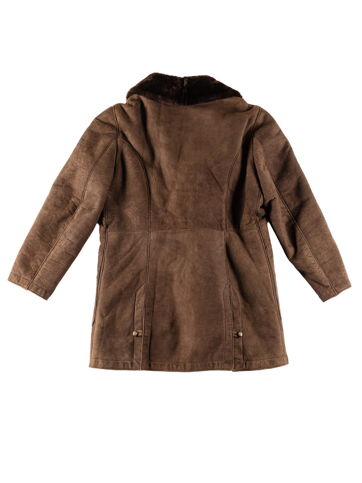 Vintage 80's Men Sheepskin Coat in BrownVN385
