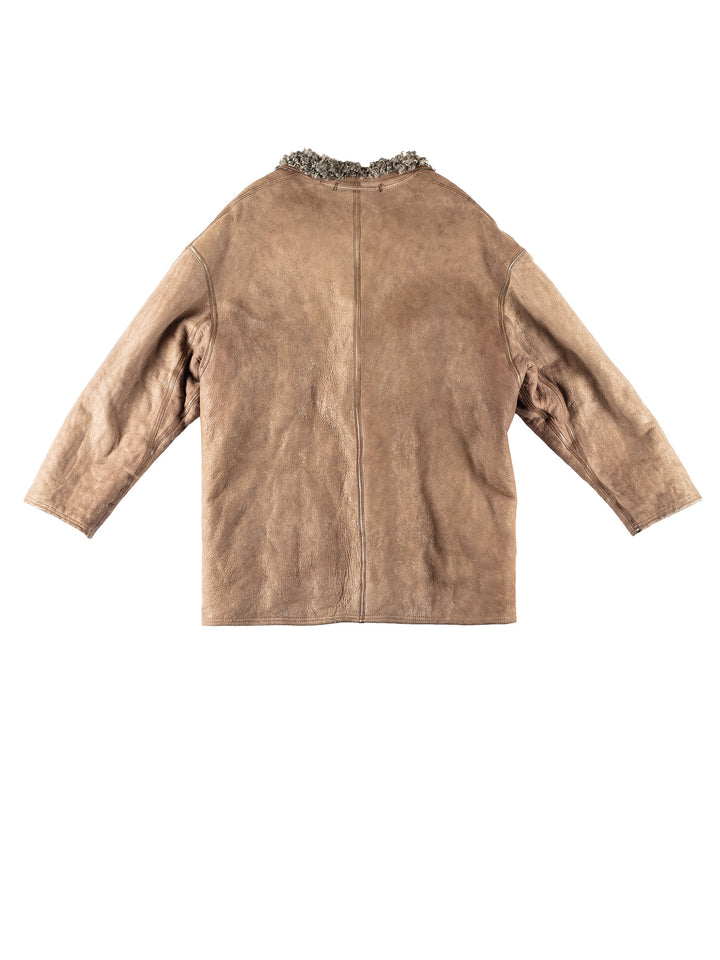 Vintage 80's Men Sheepskin Coat in BrownVN384