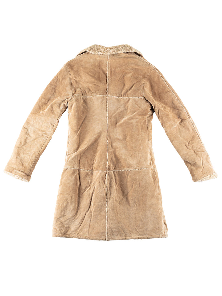 Vintage 70's Men Faux Sheepskin Coat in BeigeVN381