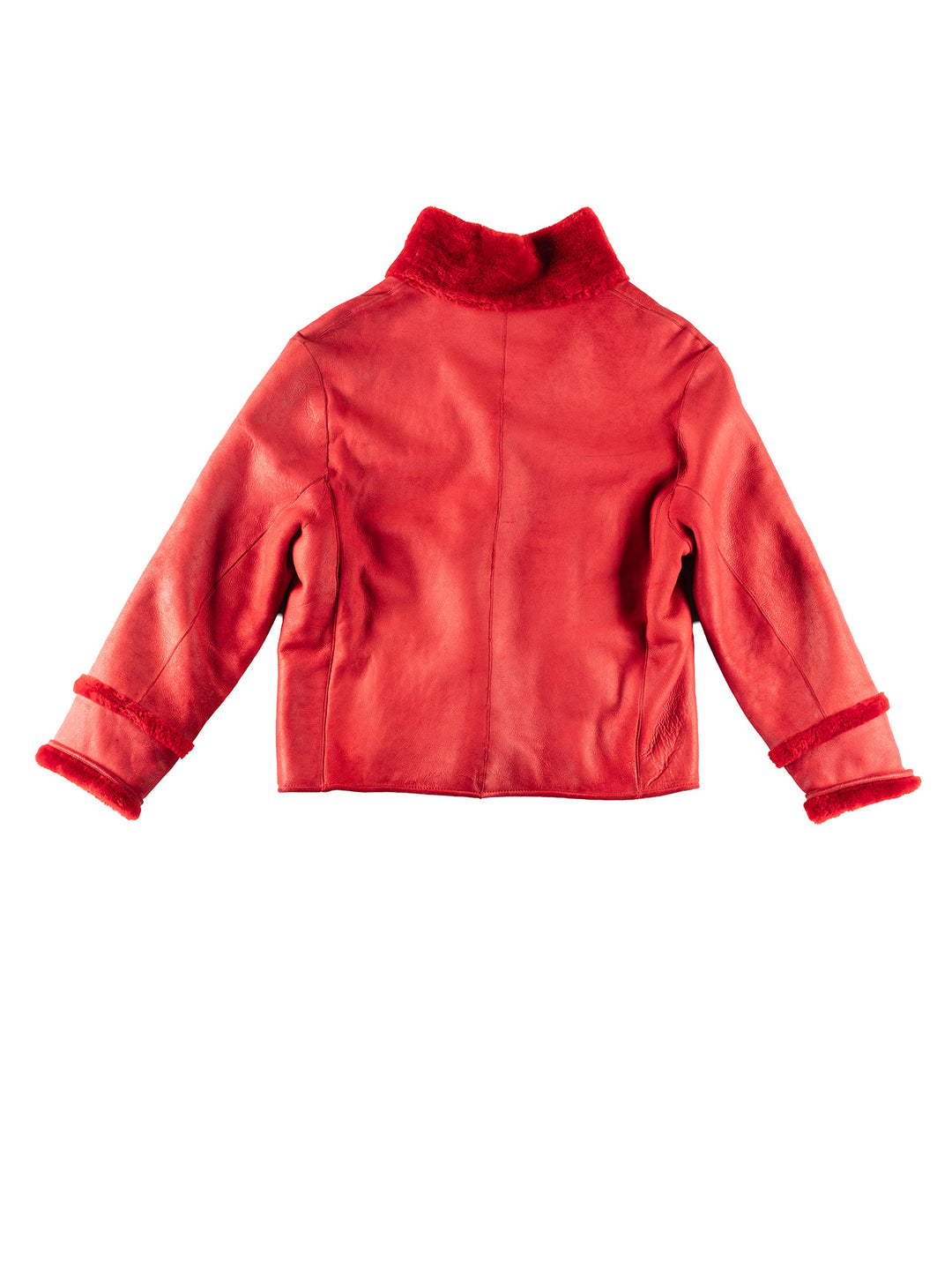 Vintage 80's Women Sheepskin Jacket in RedMN244