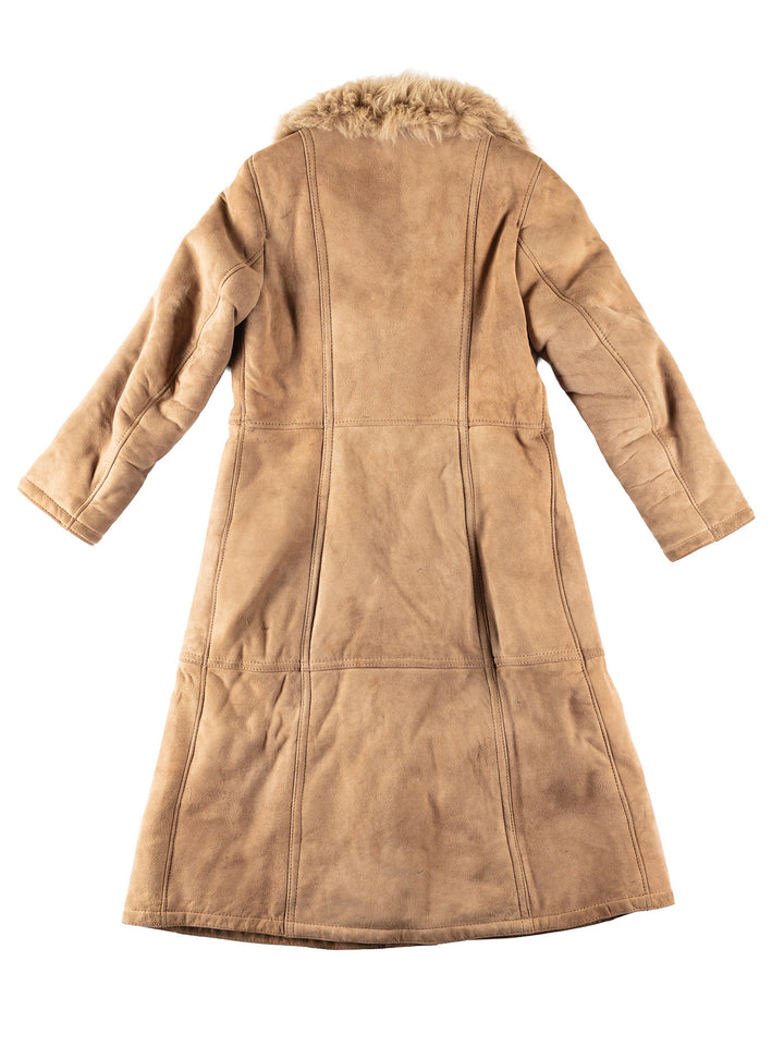 Vintage 90's Women Sheepskin Coat in BeigeMN216