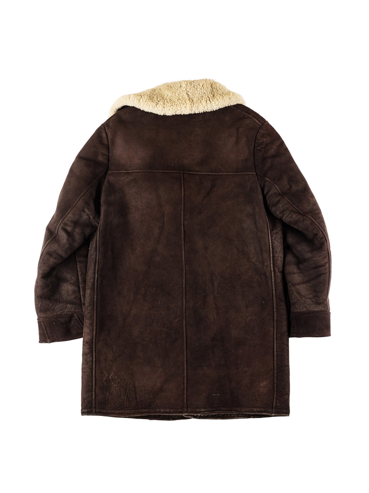 Vintage 80's Men Sheepskin Coat in BrownVN203