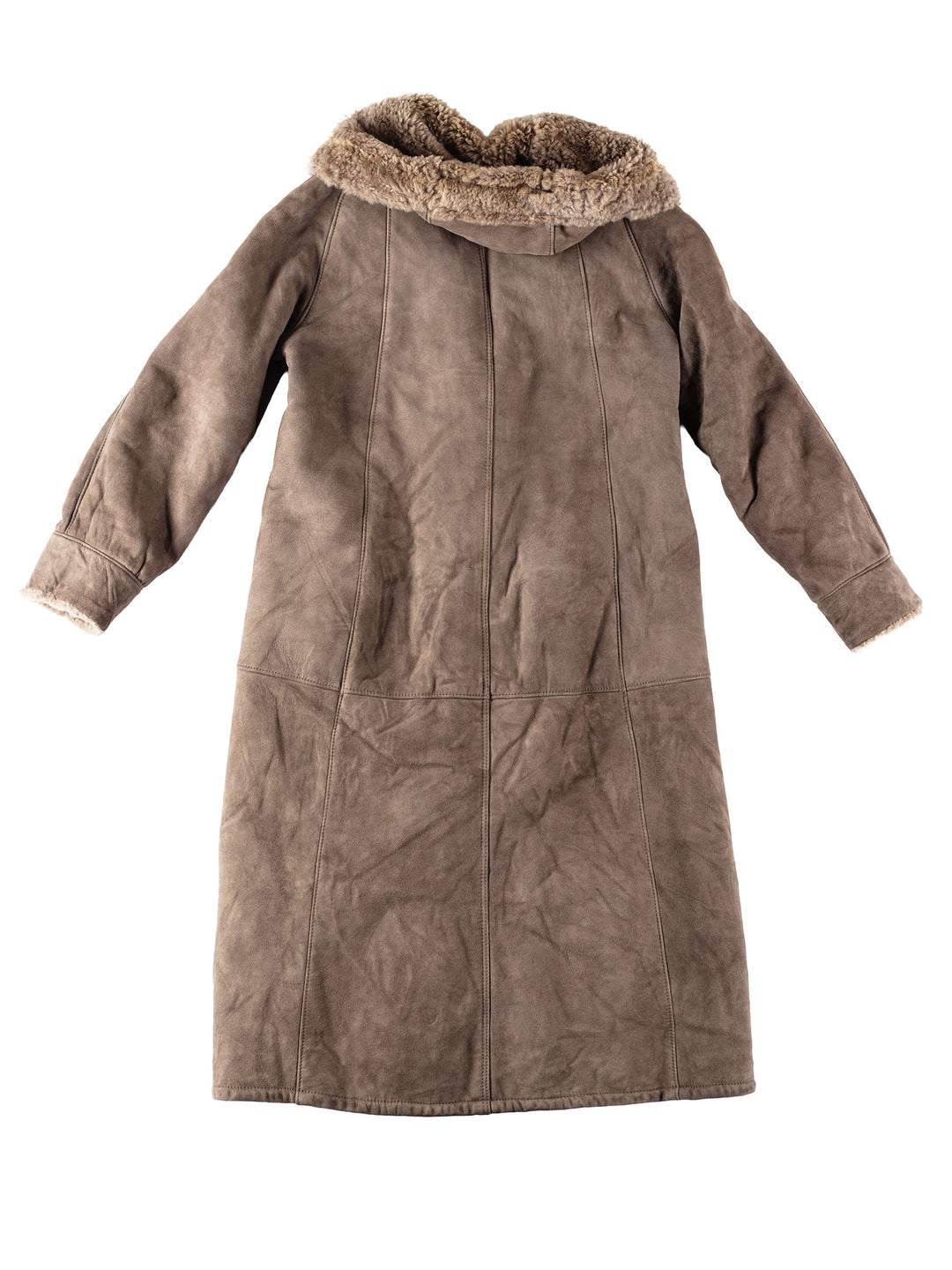Vintage 80's Women Sheepskin Coat in GrayMN167