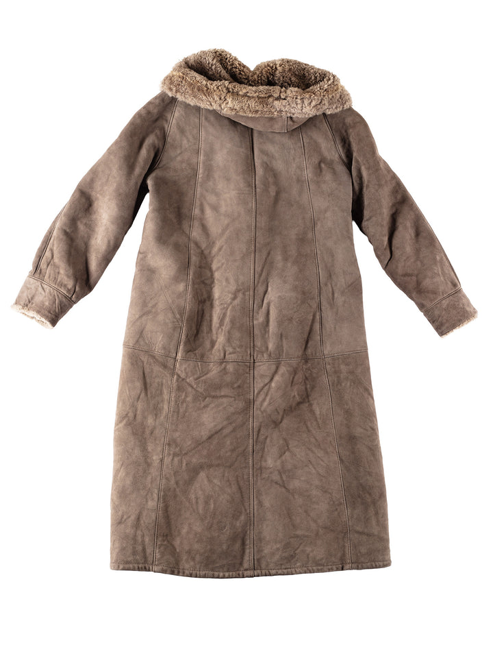 Vintage 80's Women Sheepskin Coat in GrayMN167