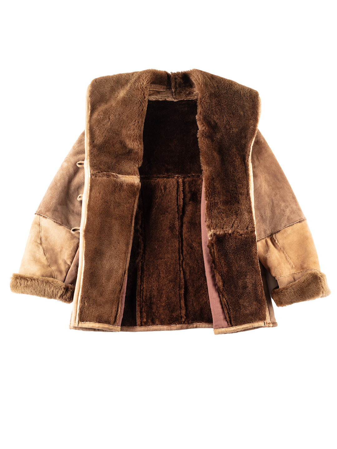 Vintage 80's Women Sheepskin Coat in Brown