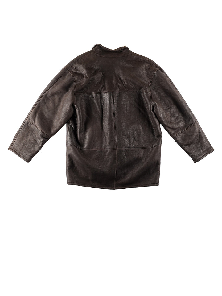 Vintage 80's Men Sheepskin Coat in BrownVN181