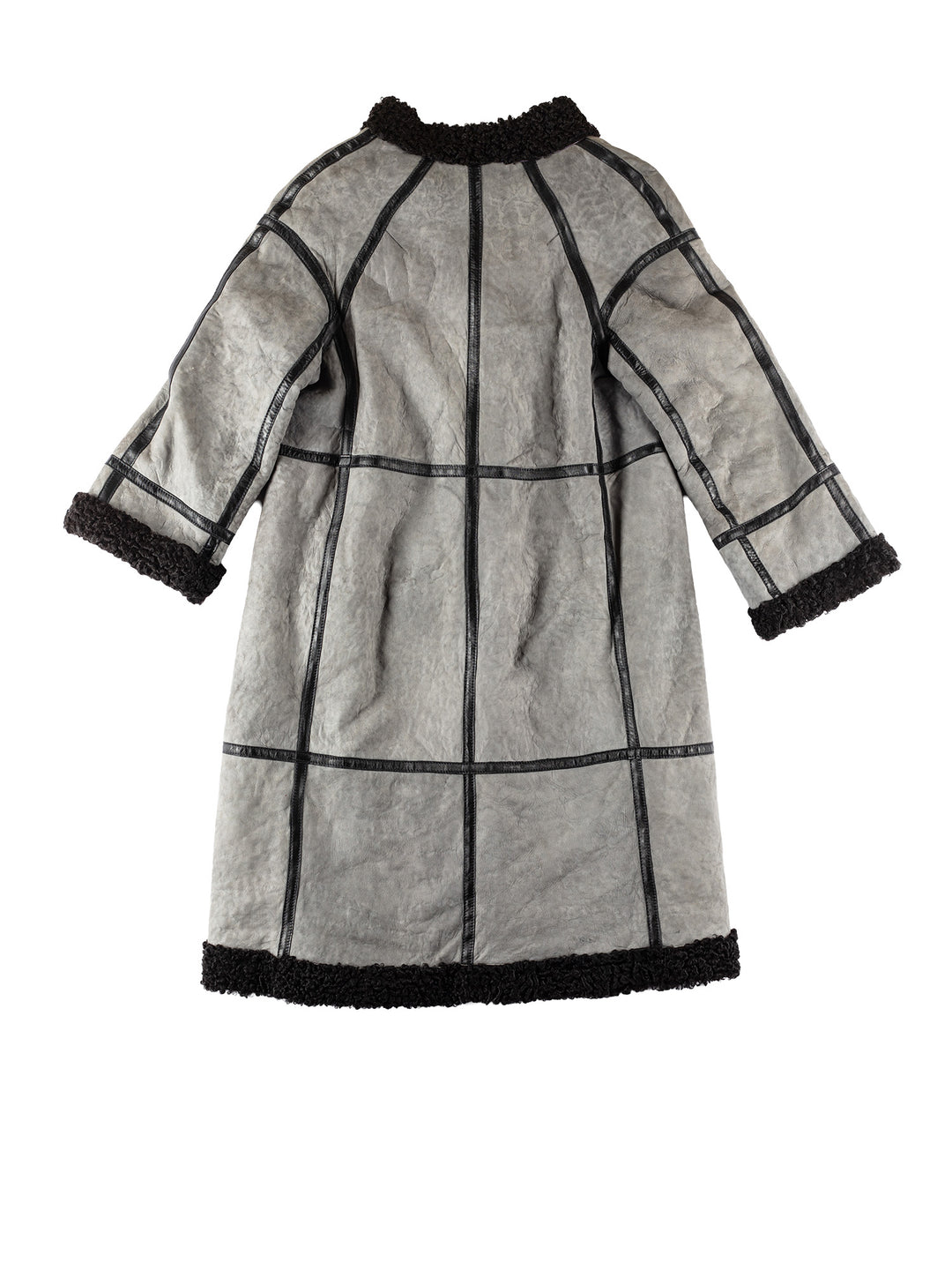 Vintage 70's Women Sheepskin Coat in GrayMN634