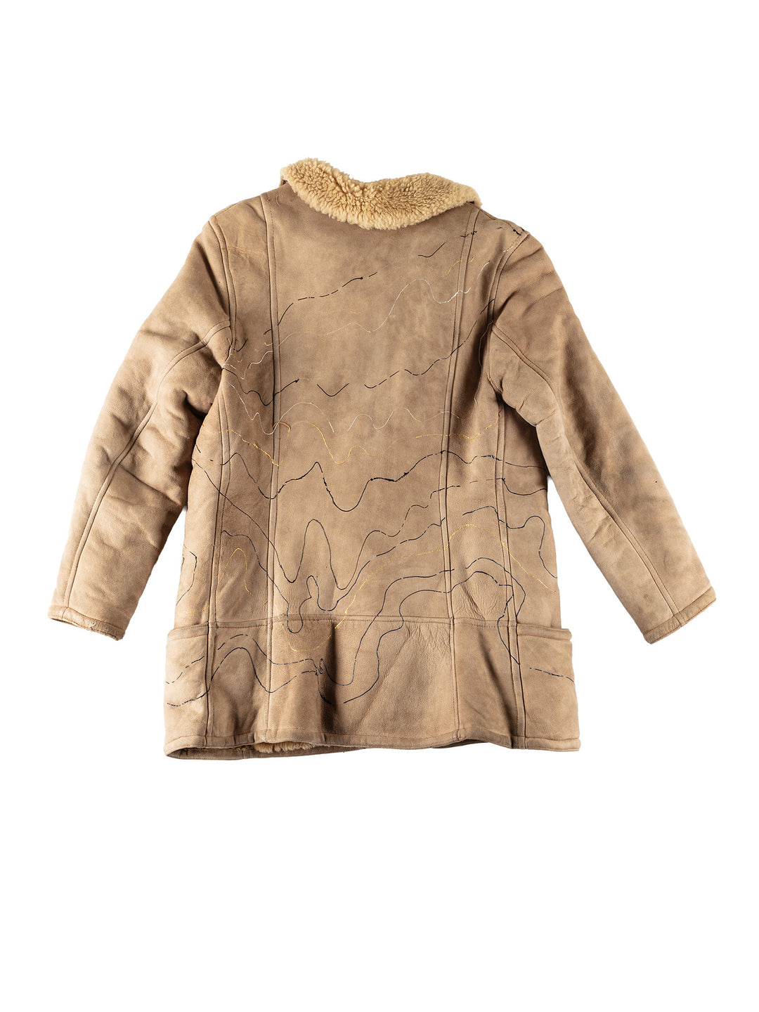 Vintage 70's Women Sheepskin Coat in BeigeMN532