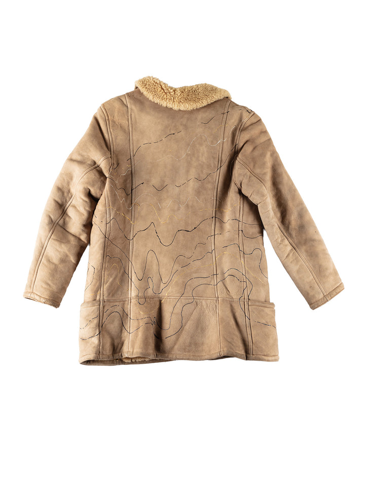 Vintage 70's Women Sheepskin Coat in BeigeMN532