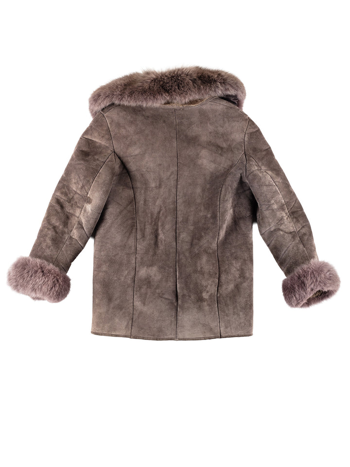 Vintage 90's Women Sheepskin Coat in PurpleMN227