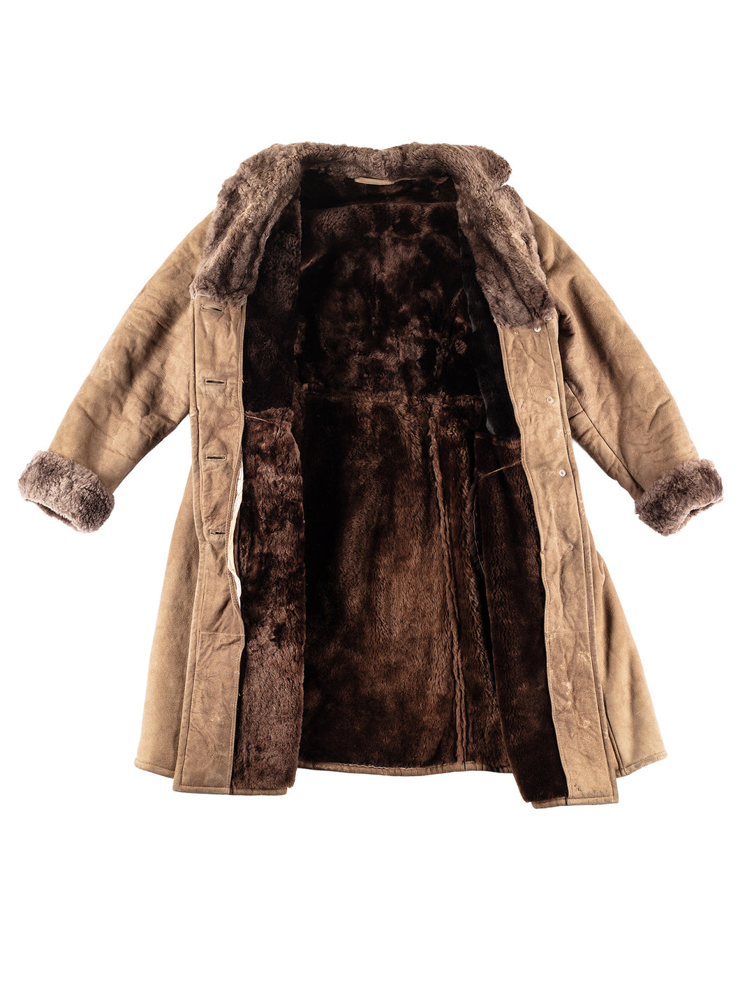 Vintage 90's Women Suede Sherpa Coat in Brown