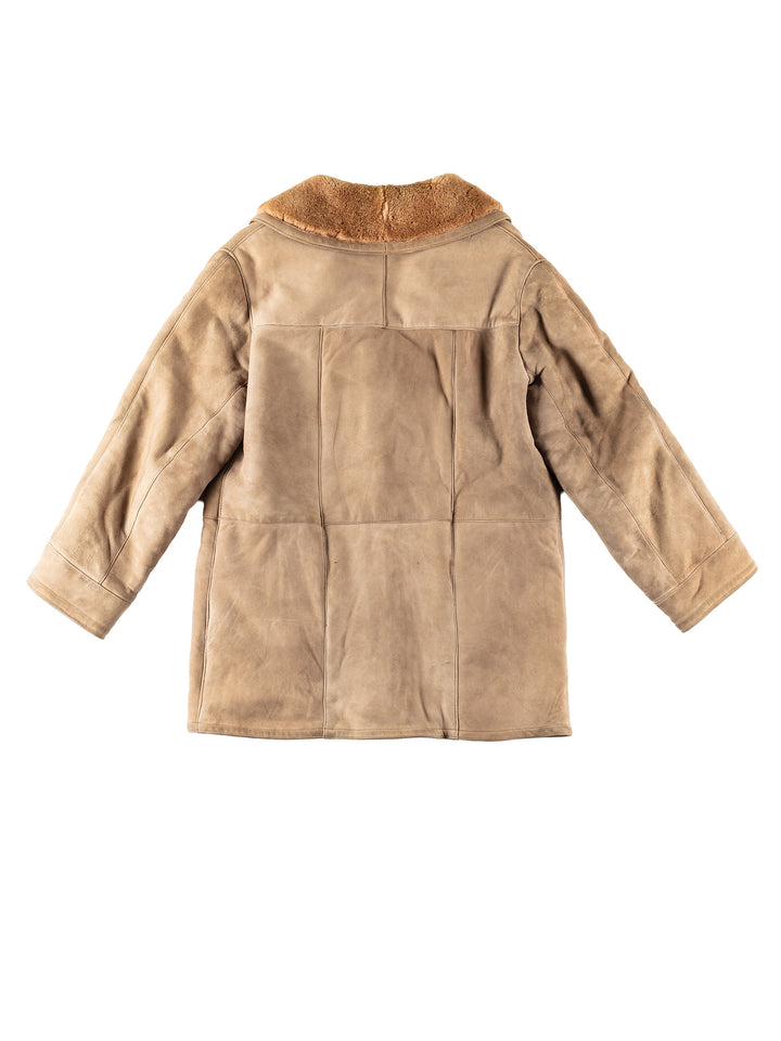 Vintage 80's Men Sheepskin Coat in BeigeVN199