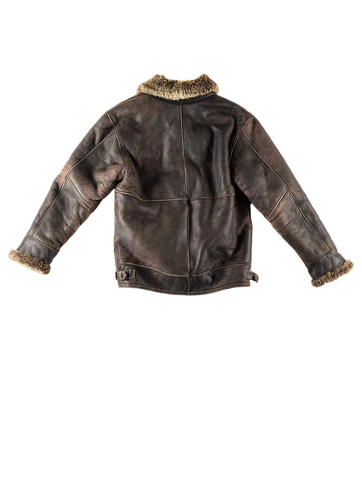 Vintage 80's Men Sheepskin Jacket in BrownVN395