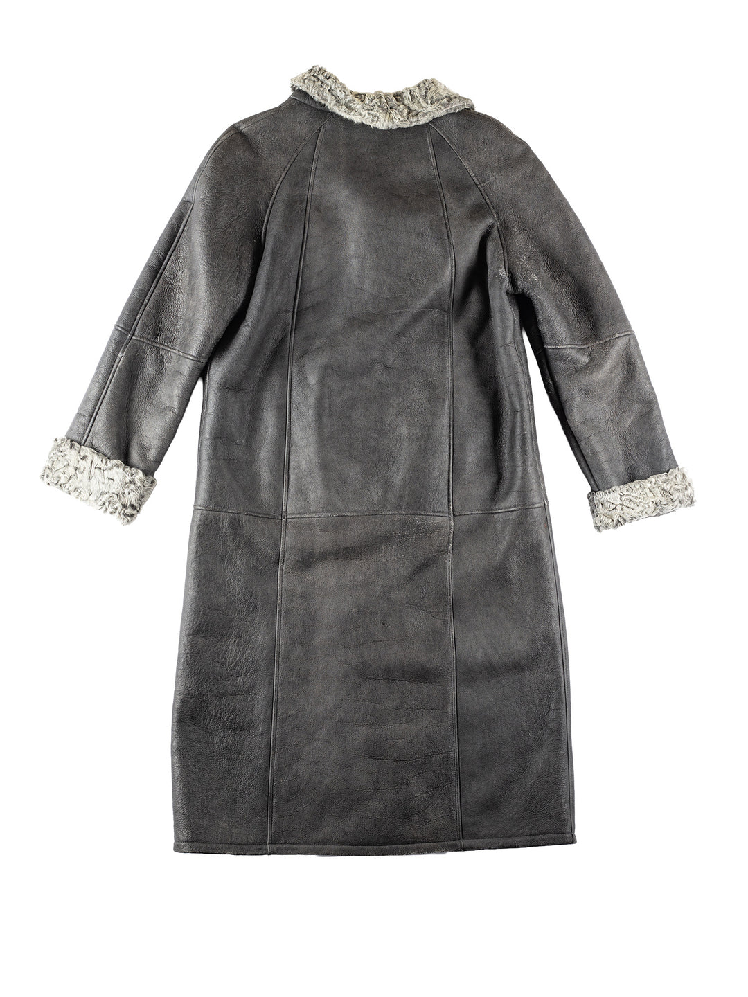 Vintage 90's Women Sheepskin Coat in GrayMN214