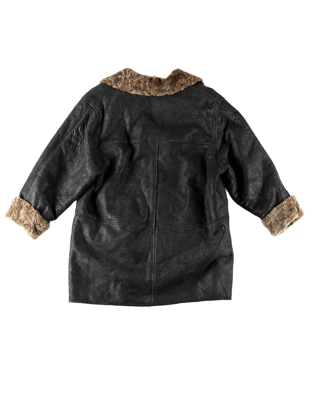 Vintage 80's Women Sheepskin Coat in GrayMN520