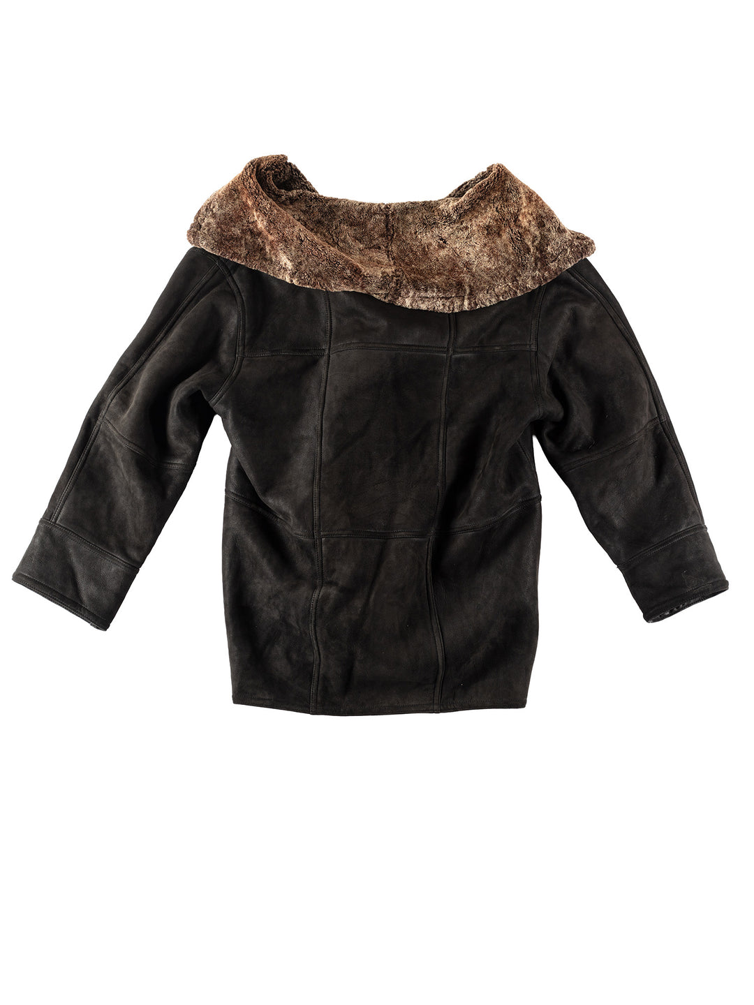 Vintage Women Sheepskin Coat in BlackMN138