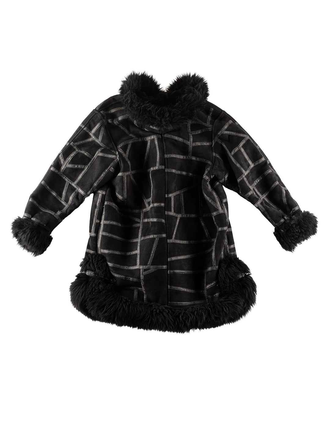Vintage 80's Women Sheepskin Coat in BlackMN237