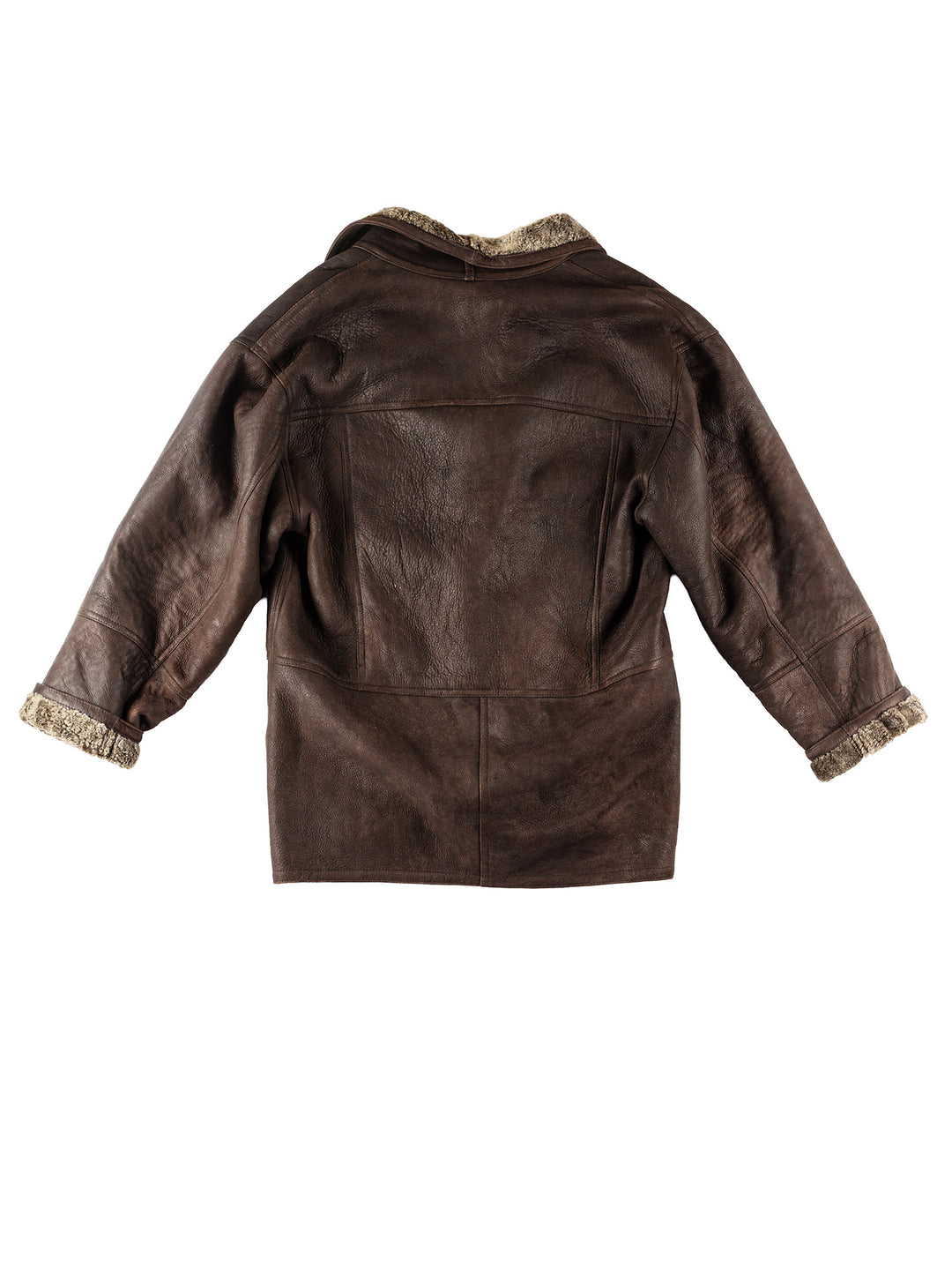 Vintage 80's Men Sheepskin Coat in BrownVN226