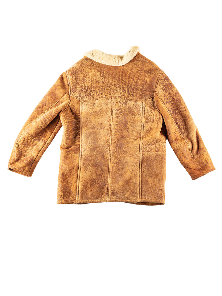 Vintage 80's Men Sheepskin Coat in BrownVN252