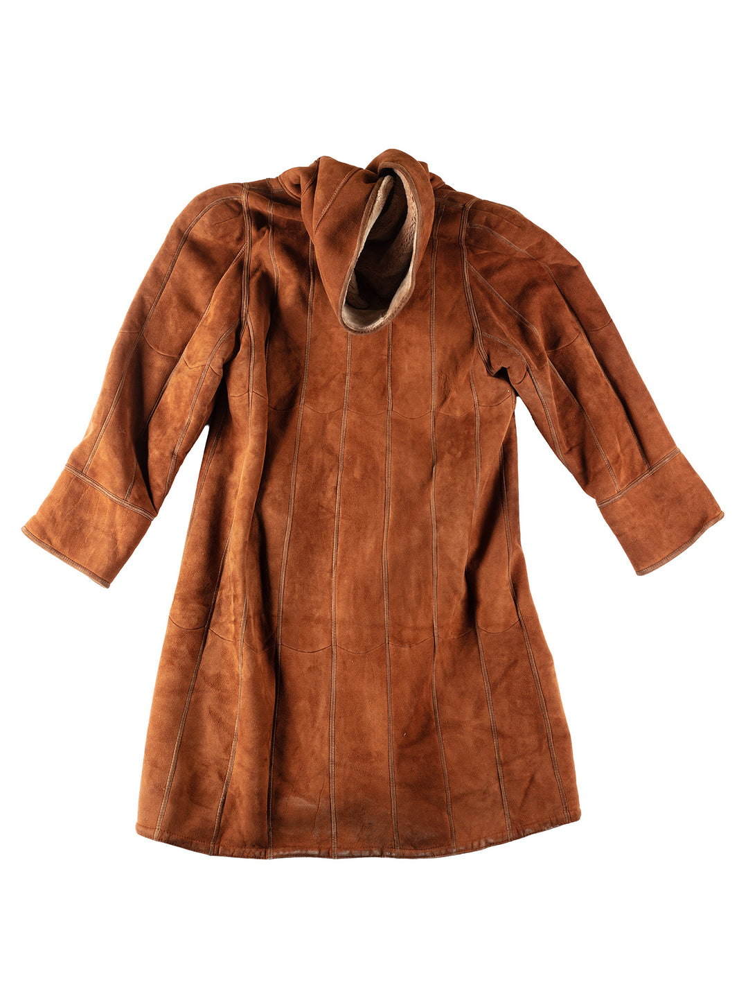 Vintage 80's Women Sheepskin Coat in OrangeMN149