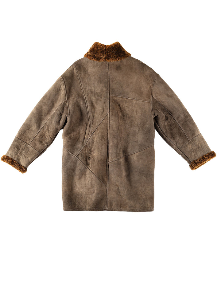 Vintage 80's Women Sheepskin Coat in BrownMN179