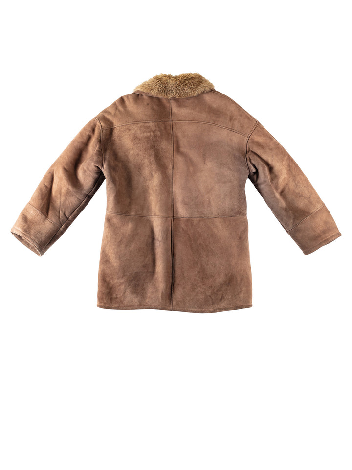 Vintage 70's Men Sheepskin Coat in BrownVN348