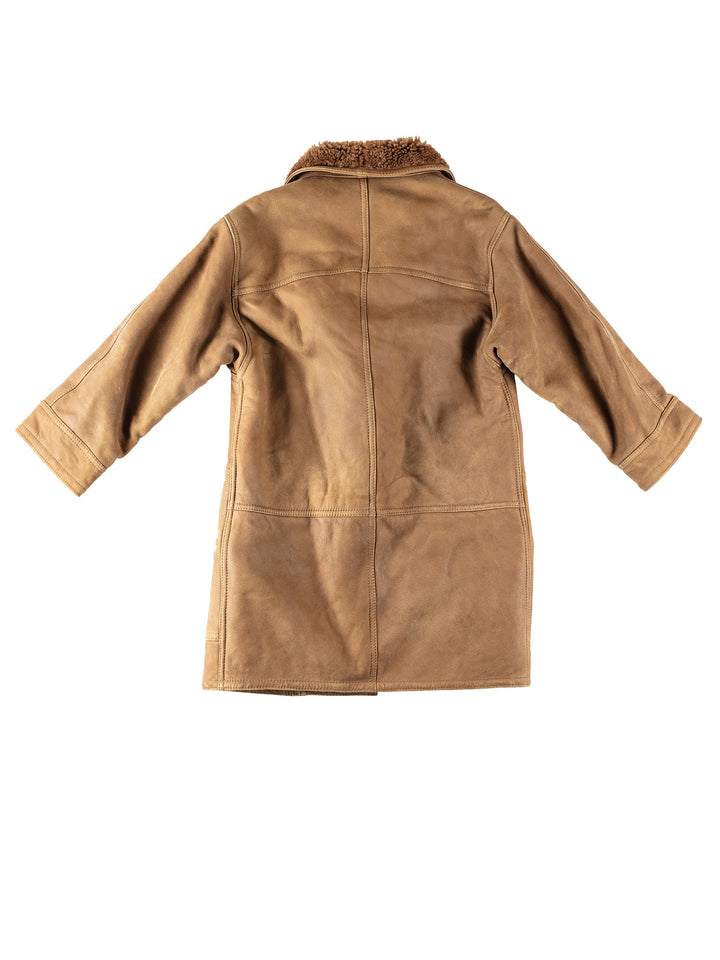 Vintage 80's Women Sheepskin Coat in BrownMN171