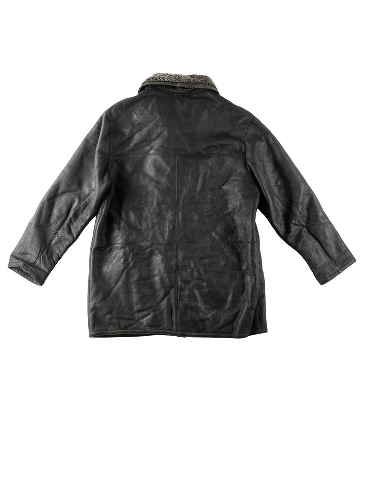 Vintage 90's Men Sheepskin Coat in BlackVN154