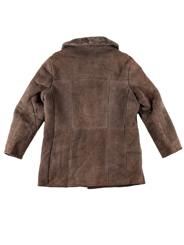 Vintage 80's Men Sheepskin Coat in BrownVN107