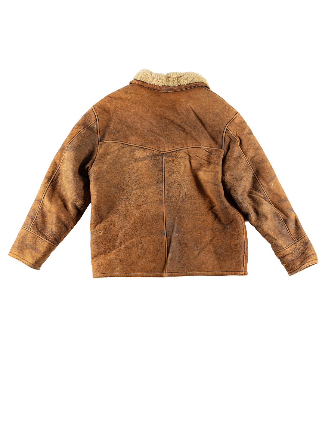 Vintage 80's Men Sheepskin Coat in BrownVN490
