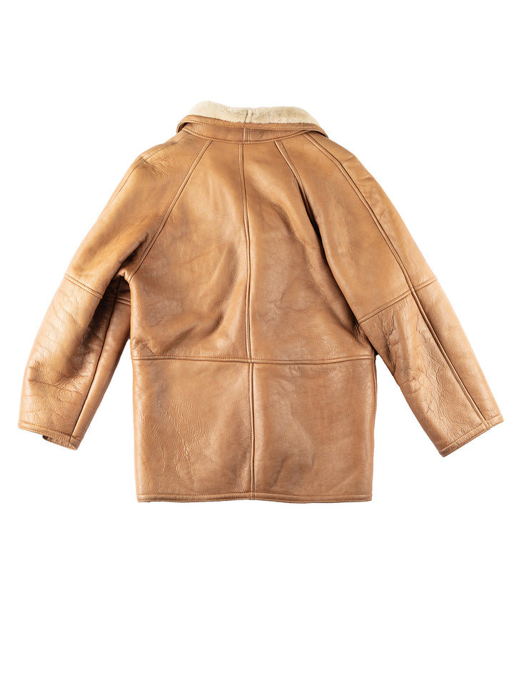 Vintage 90's Men Sheepskin Coat in BrownVN246