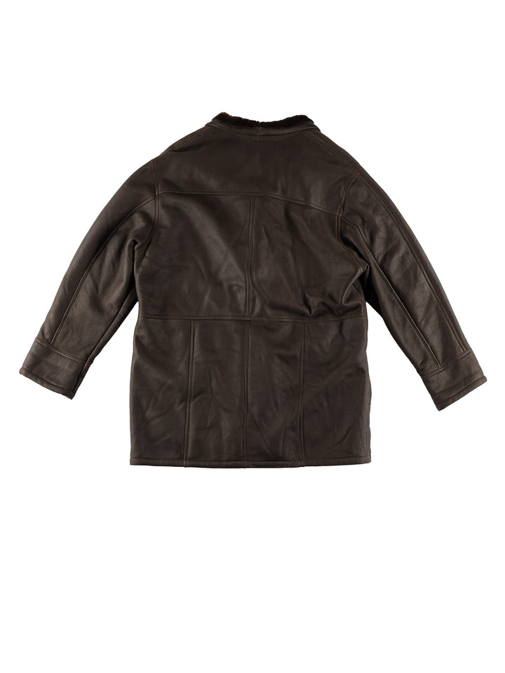 Vintage 80's Men Sheepskin Coat in BrownVN476