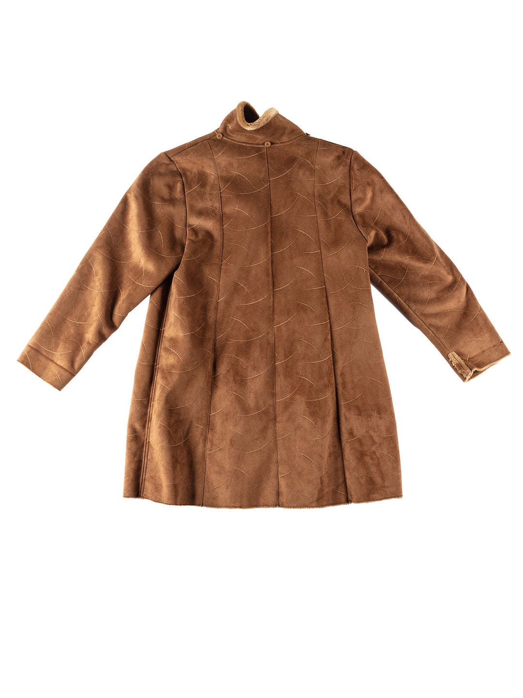 Vintage 80's Women Faux Sheepskin Coat in BrownMN177