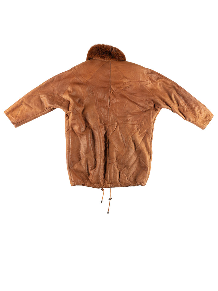 Vintage 80's Women Sheepskin Coat in BrownMN413
