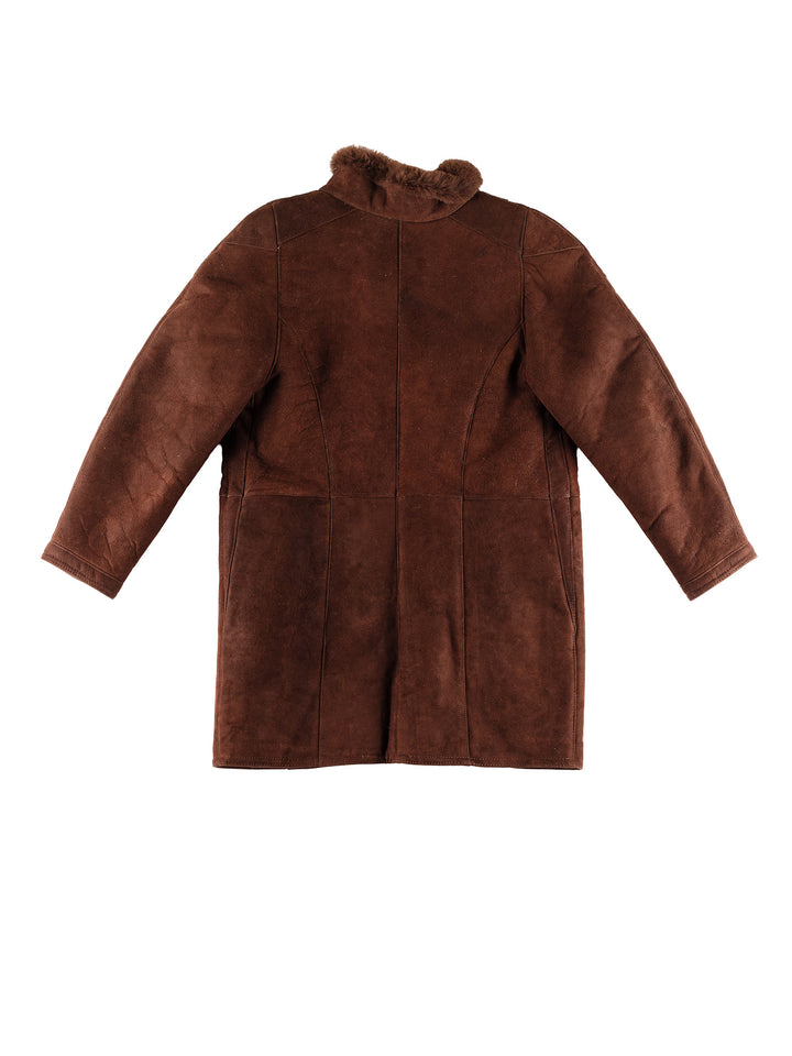 Vintage 80's Women Sheepskin Coat in BrownMN341