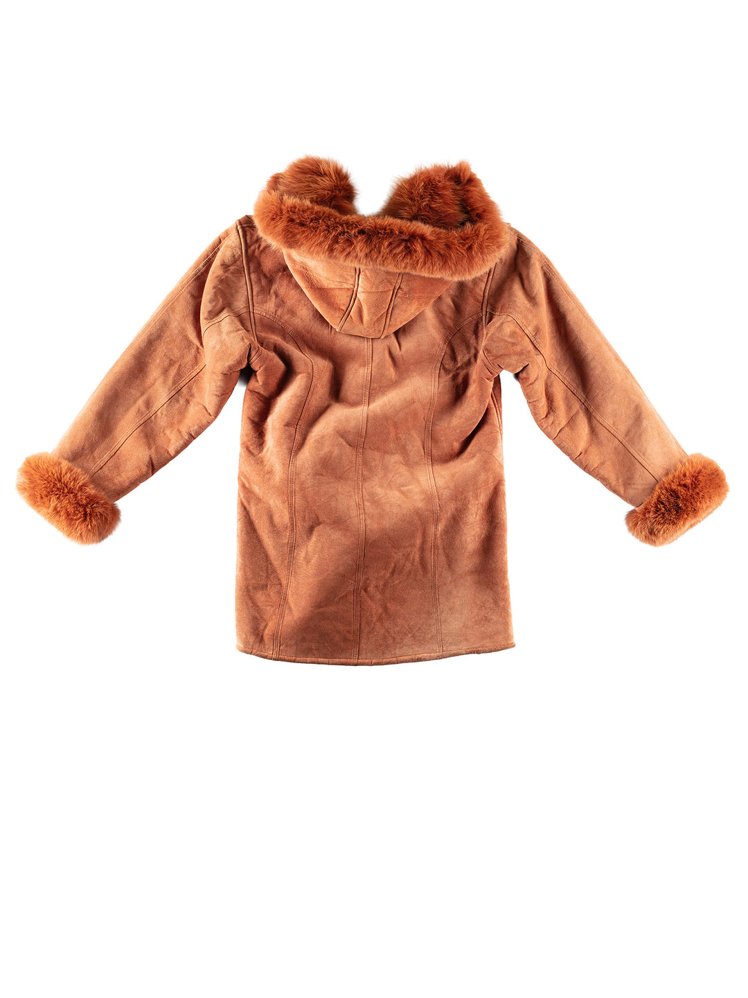 Vintage 80's Women Faux Sheepskin Coat in OrangeMN238