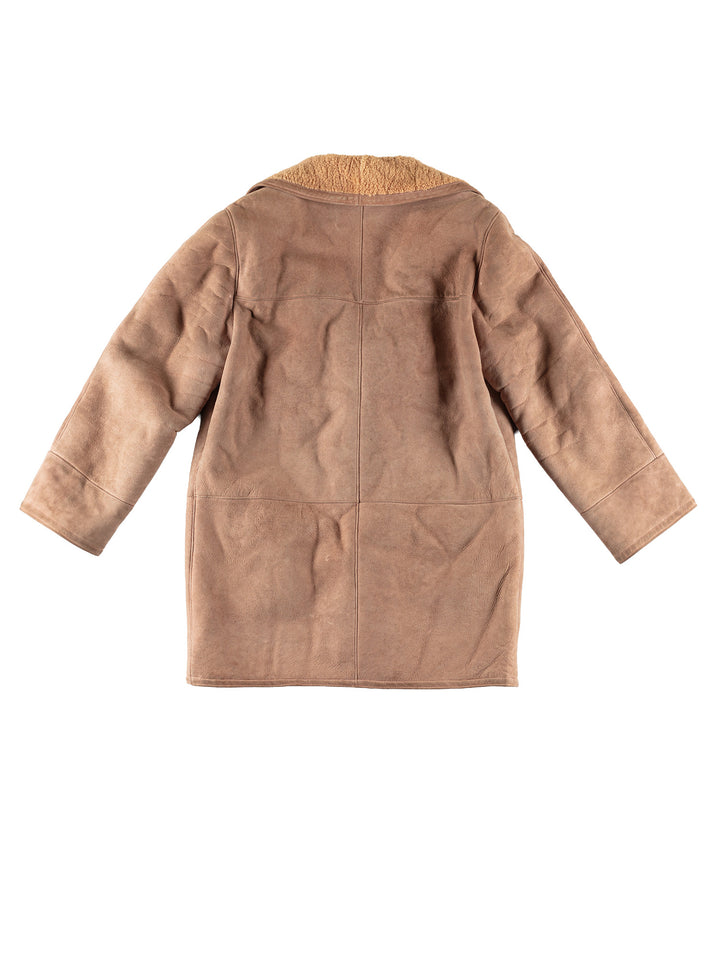 Vintage 70's Men Sheepskin Coat in BeigeVN474