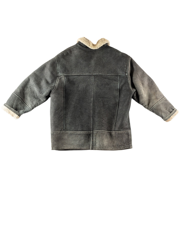 Vintage 90's Men Sheepskin Coat in GrayVN184