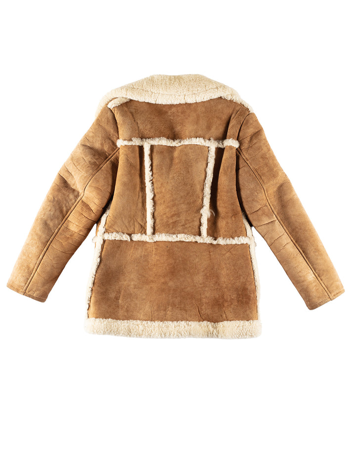 Vintage 70's Men Sheepskin Coat in BrownVN261