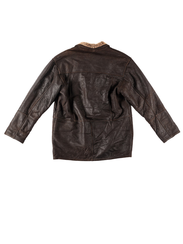 Vintage 80's Men Sheepskin Coat in BrownVN207