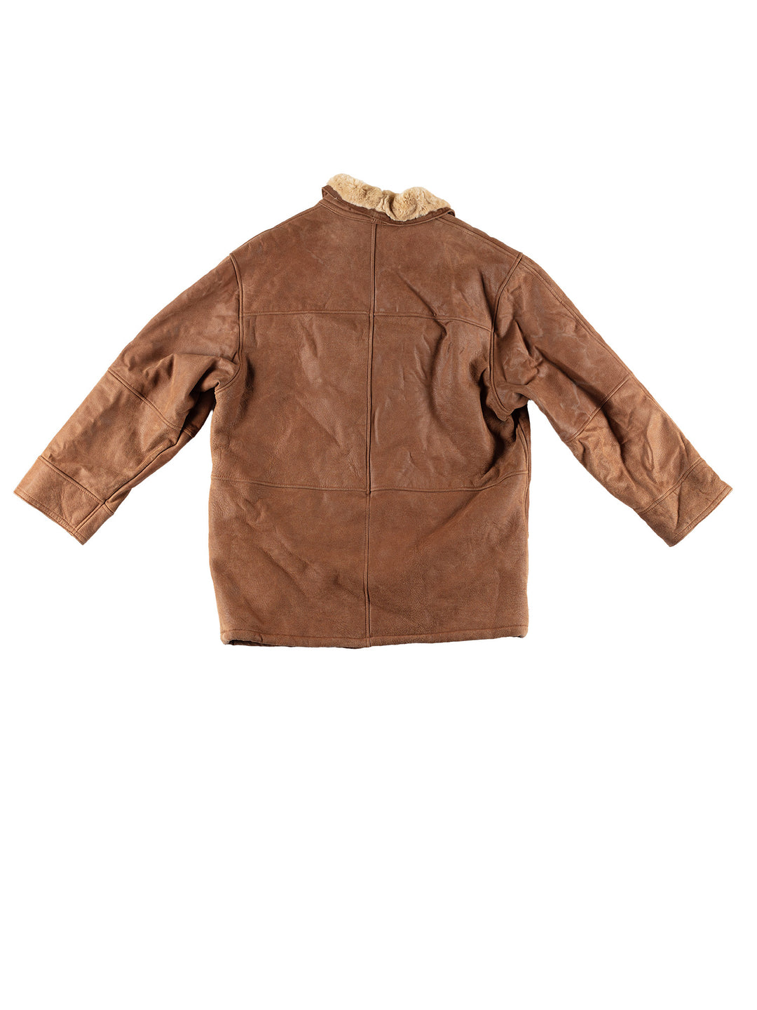Vintage 80's Men Faux Sheepskin Coat in BrownVN499