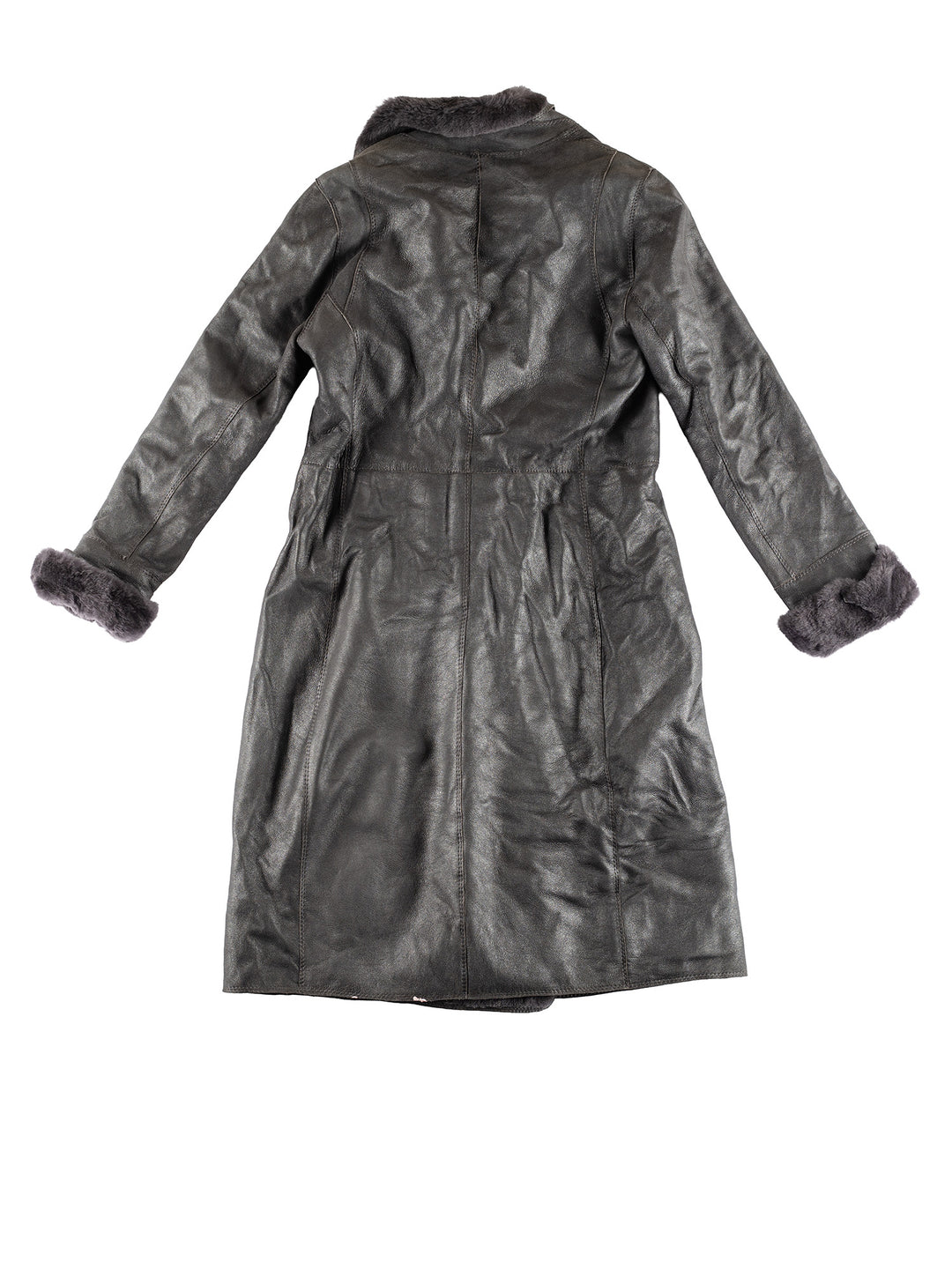 Vintage 70's Women Sheepskin Coat in GrayMN437